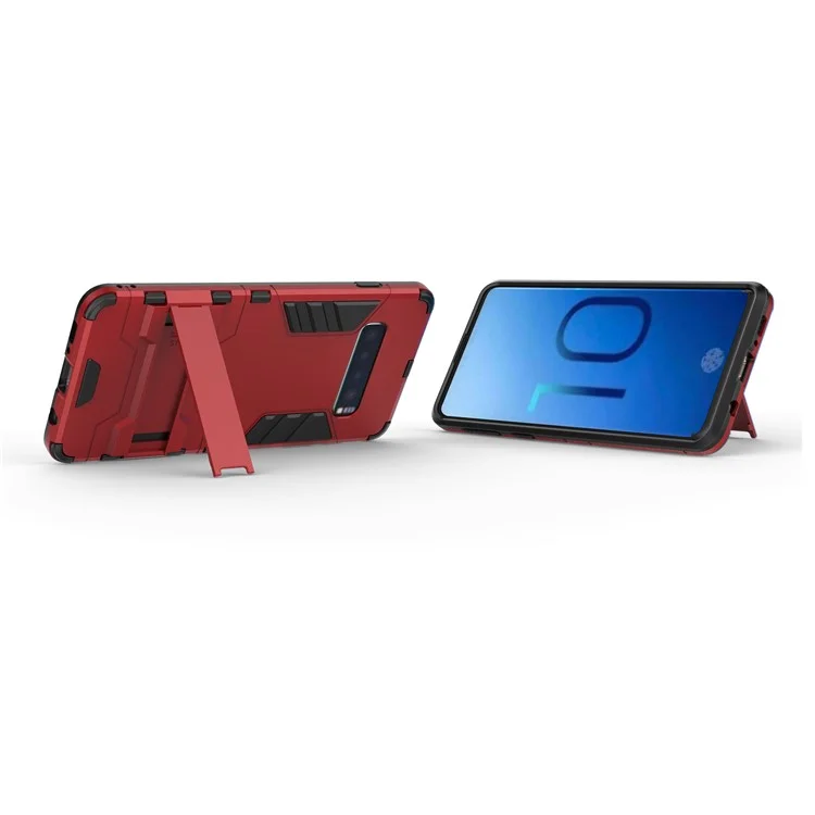 Cool Guard Kickstand PC TPU Hybrid Cover pour Samsung Galaxy S10 - Rouge
