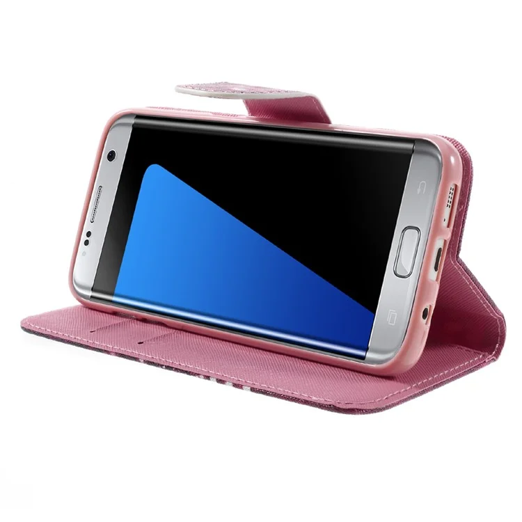 Magnetic Leather Stand Case for Samsung Galaxy S7 edge G935 - Quote Keep Calm and Sparkle