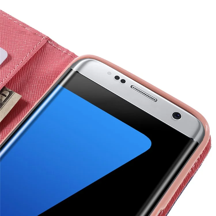 Magnetic Leather Stand Case for Samsung Galaxy S7 edge G935 - Quote Keep Calm and Sparkle