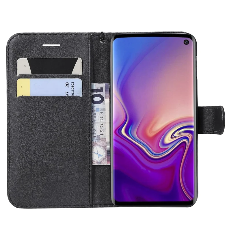 Wallet Leather Stand Case for Samsung Galaxy S10e - Black