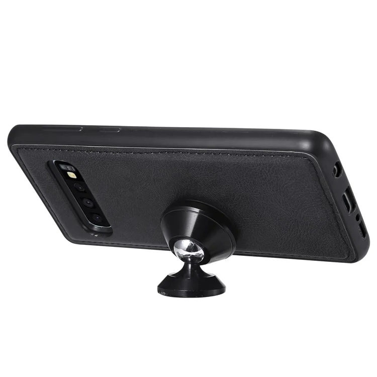 Magnetic KT Leather Series-3 Detachable 2-in-1 Wallet Leather Stand Case for Samsung Galaxy S10 - Black