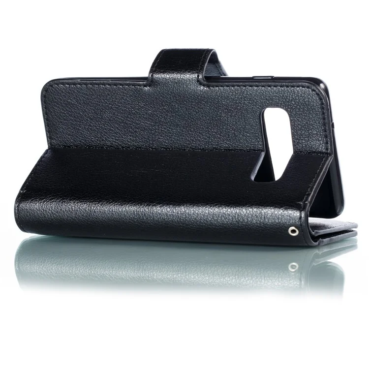 [9 Tragamonedas De Tarjetas] Crazy Horse Cuero Wallet Shell Para Samsung Galaxy S10 - Negro