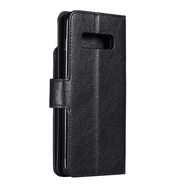 Per Samsung Galaxy S10 Plus [9 Slot Per Schede] Crazy Horse Portafoglio In Pelle - Nero