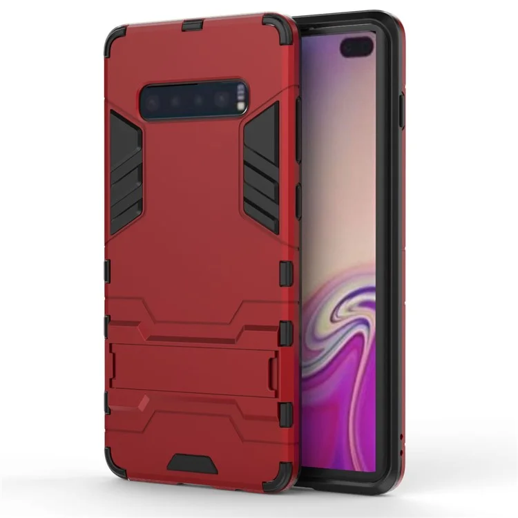 Cool Guard Kickstand PC TPU Hybrid Basing Pour Samsung Galaxy S10 Plus - Rouge