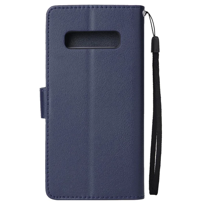 Leather Stand Case with Card Slots for Samsung Galaxy S10 Plus - Dark Blue