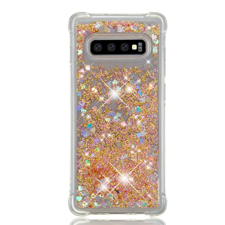 Glitter Powder Quicksand [Shockproof] TPU Gel Casing for Samsung Galaxy S10 Plus - Gold