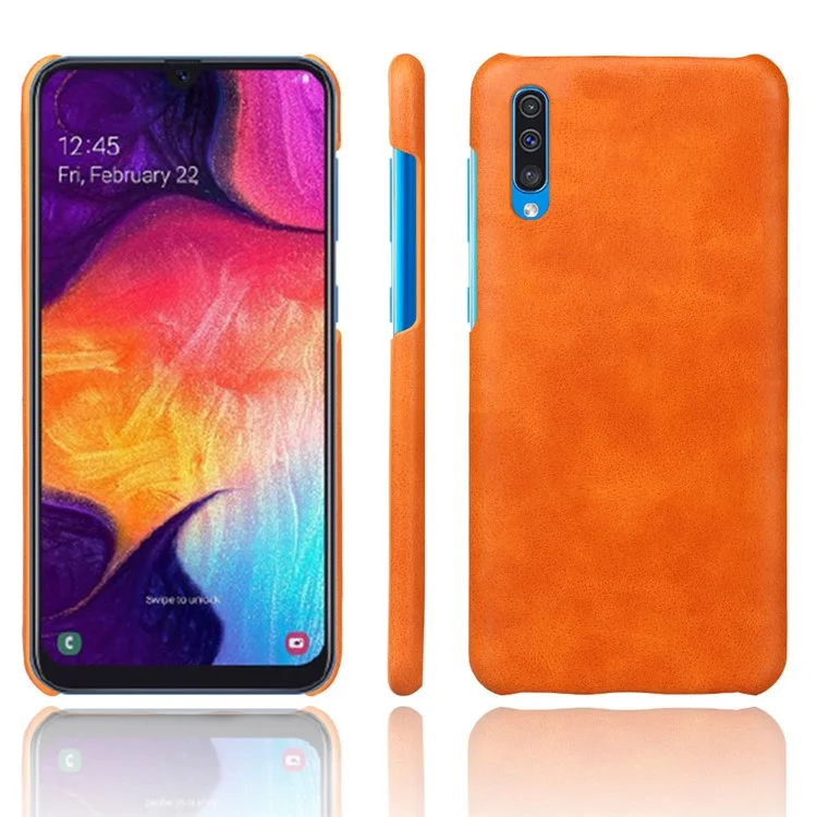 Capa de telefone celular revestida de couro Crazy Horse PC para Samsung Galaxy A50 / A50s / A30s - Laranja 
