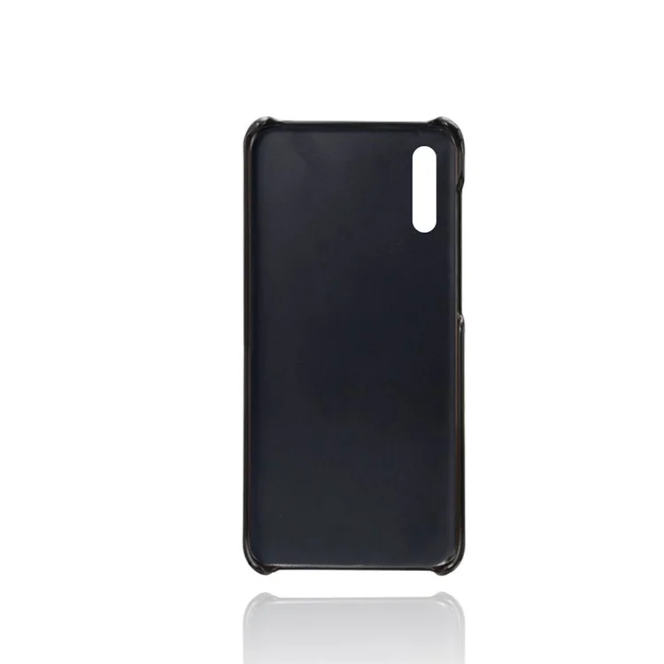 Dual Card Slots PU Leather Coated PC Mobile Phone Shell for Samsung Galaxy A50 / A50s / A30s - Black