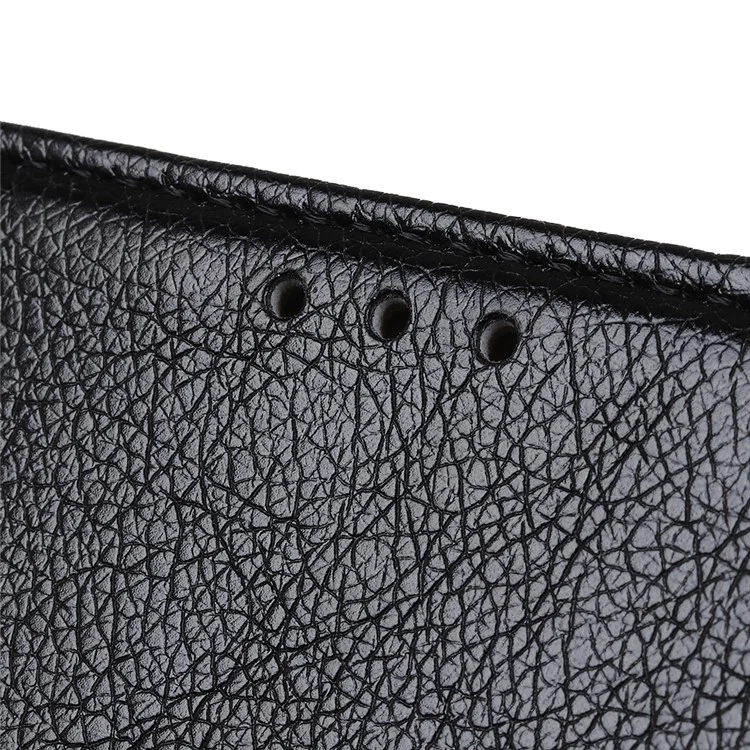 Capa de Carteira de Couro Dividido com Textura Nappa para Samsung Galaxy A40 - Preto