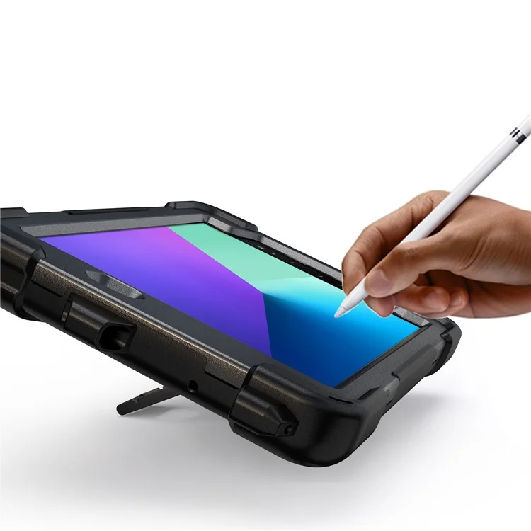 Pour Samsung Galaxy Tab Active 2 8.0 T395 / T390 [X-Shape] PC + Étui de combinaison TPU avec support à rotule Bandoulière - Tout en noir