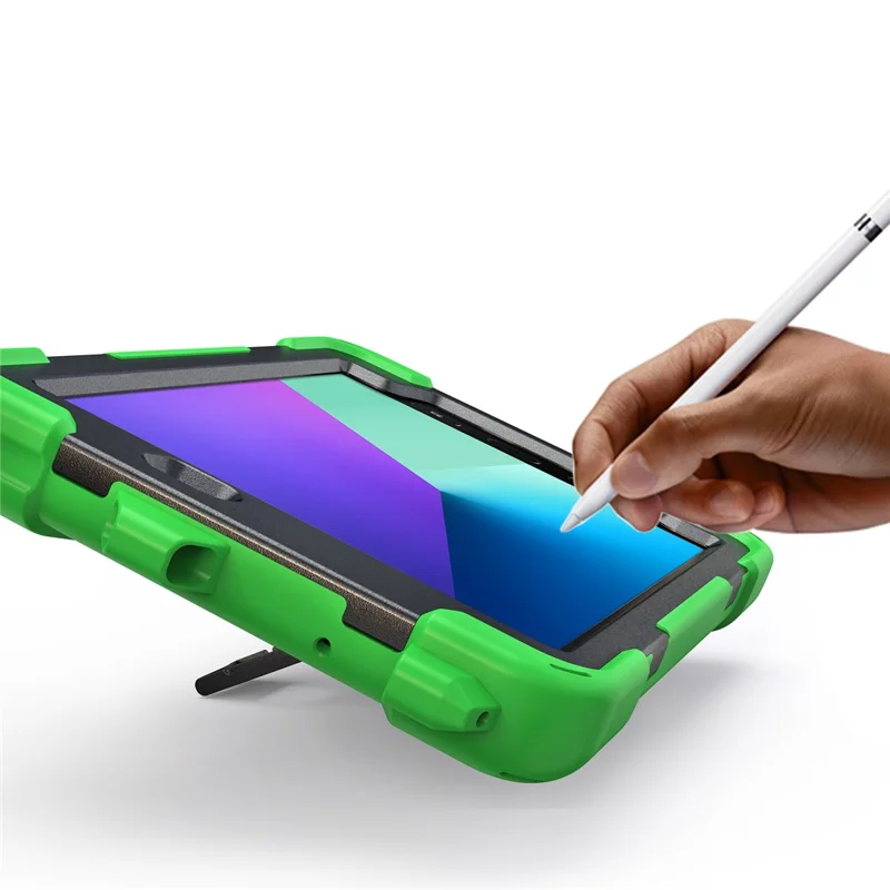 For Samsung Galaxy Tab Active 2 8.0 T395 / T390 [X-Shape] PC + TPU Combo Case with Kickstand Shoulder Strap - Green