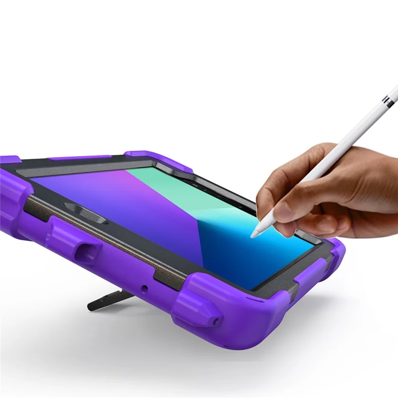For Samsung Galaxy Tab Active 2 8.0 T395 / T390 [X-Shape] PC + TPU Combo Case with Kickstand Shoulder Strap - Purple