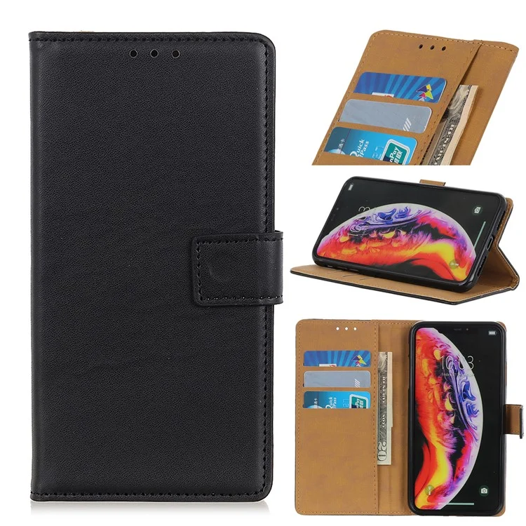 Capa De Telefone Protetora De Couro Da Carteira Para Samsung Galaxy A40 - Preto