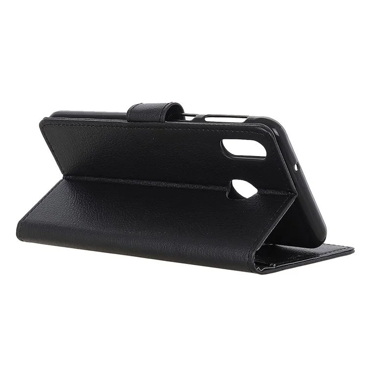 Carteira de Couro de Litchi para Samsung Galaxy A40 - Preta