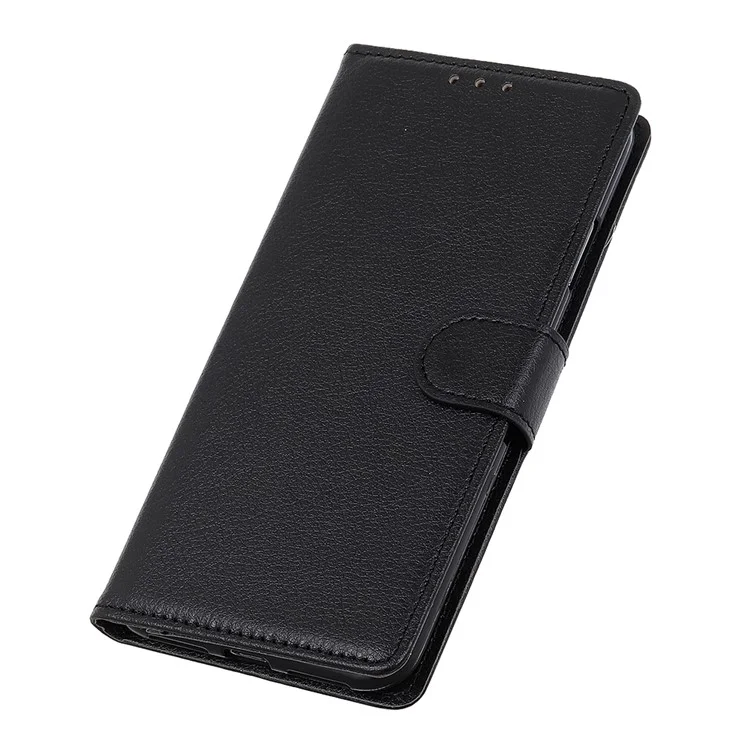 Carteira de Couro de Litchi para Samsung Galaxy A40 - Preta