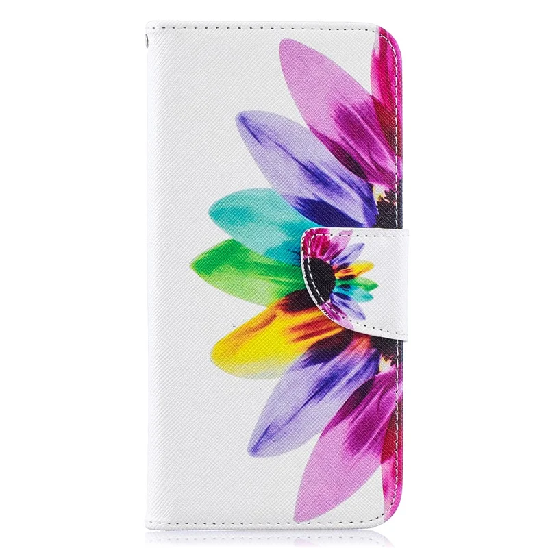 Pattern Printing PU Leather Flip Cover for Samsung Galaxy A50 / A50s / A30s - Petals Pattern