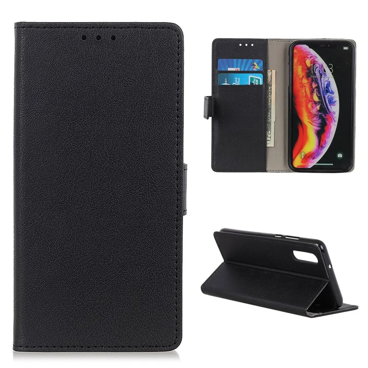 Case de Support en Cuir de Portefeuille Pour Samsung Galaxy A50 / A50 / A30 - le Noir