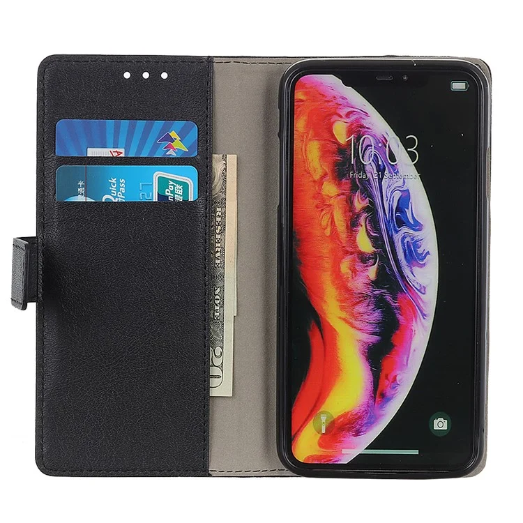 Case de Support en Cuir de Portefeuille Pour Samsung Galaxy A50 / A50 / A30 - le Noir