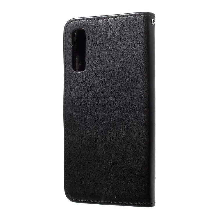 Impressum Schmetterlingsblumen Leder Brieftasche Hülle Für Samsung Galaxy A50 / A50s / A30s - Schwarz