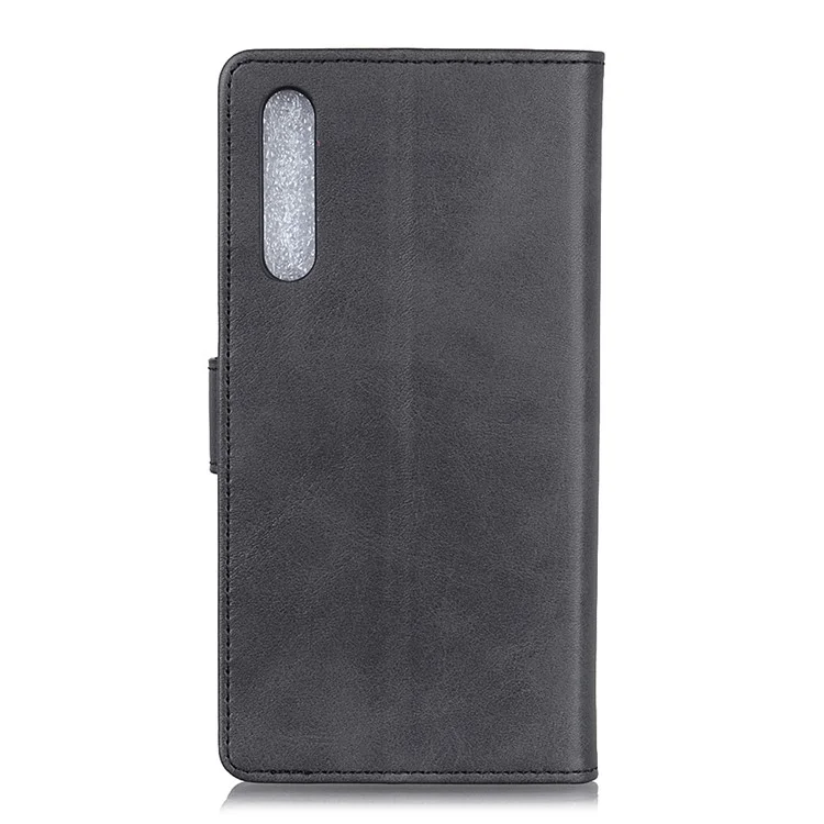 Matte Haut Brieftasche Lederstand Hülle Für Samsung Galaxy A50 / A50s / A30s - Schwarz