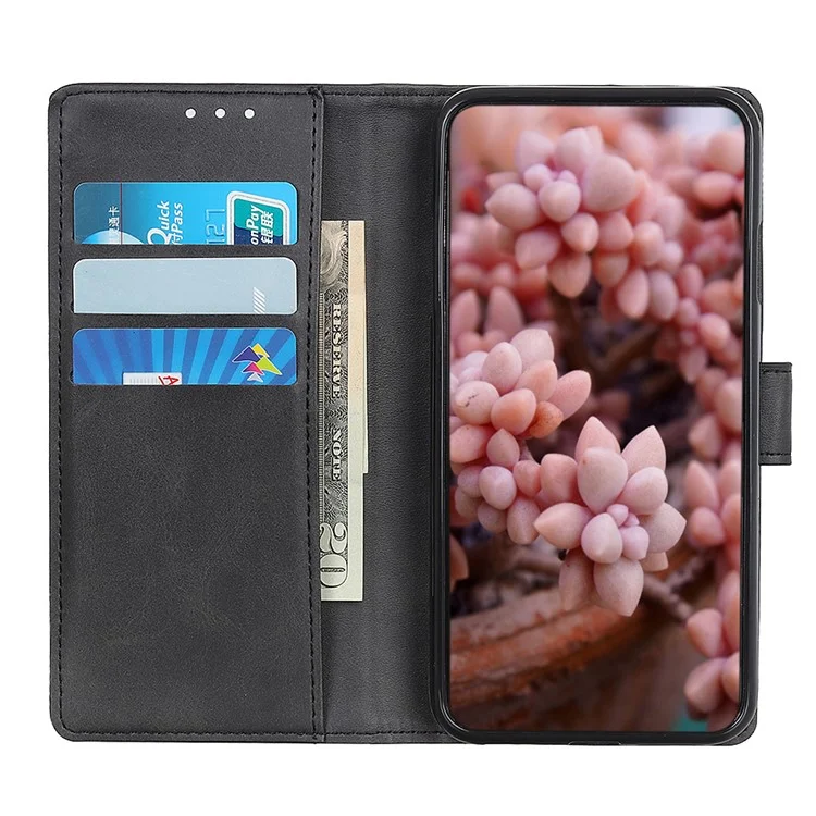 Caso de Couro de Carteira Fosca Para a Samsung Galaxy A50 / A50s / A30s - Preto