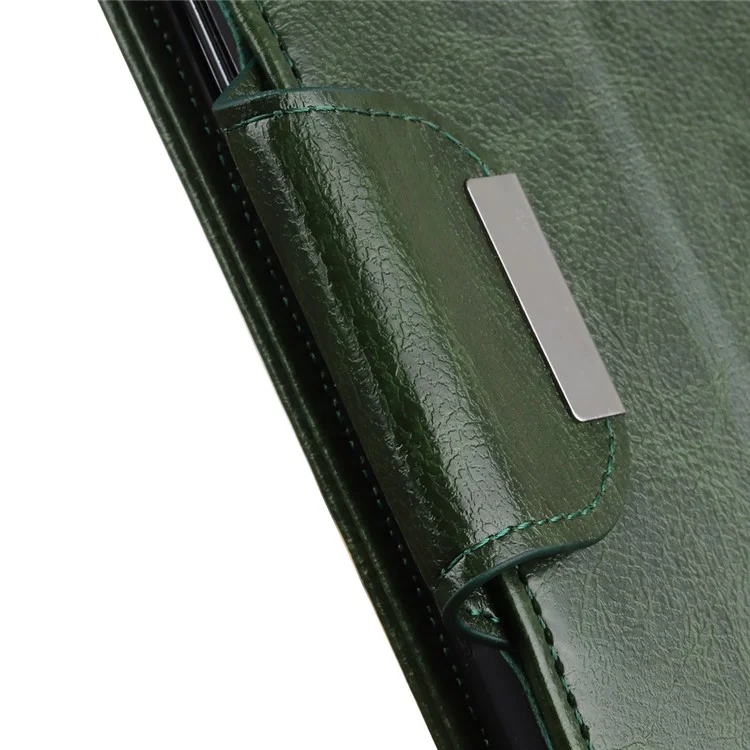 Case de Billetera de Cuero PU Brillante Para Samsung Galaxy A50 / A50 / A30 - Ejercito Verde