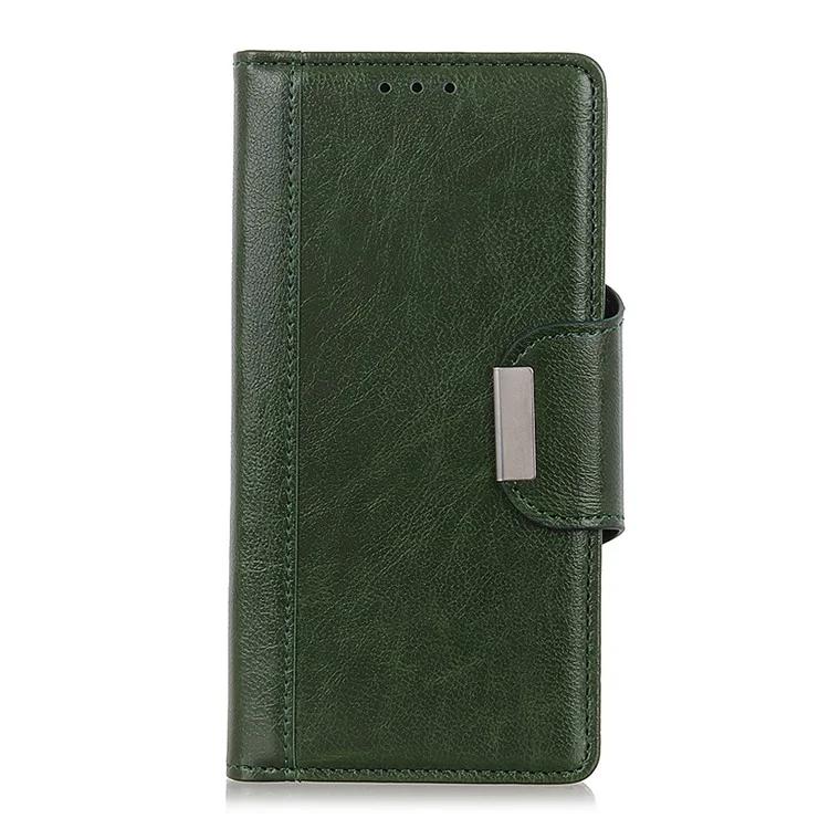 Glossy PU Leather Wallet Case for Samsung Galaxy A50 / A50s / A30s - Army Green