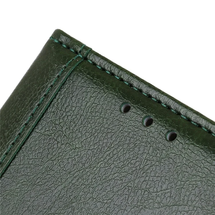 Case de Billetera de Cuero PU Brillante Para Samsung Galaxy A50 / A50 / A30 - Ejercito Verde
