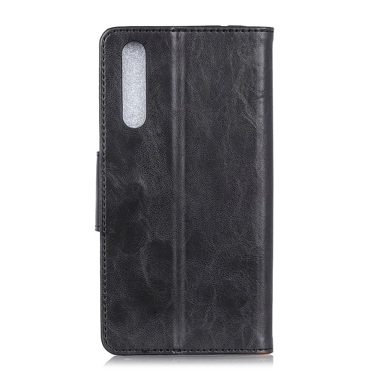 Funda protectora de cuero dividido con textura de caballo loco para Samsung Galaxy A50 / A50s / A30s - Negro