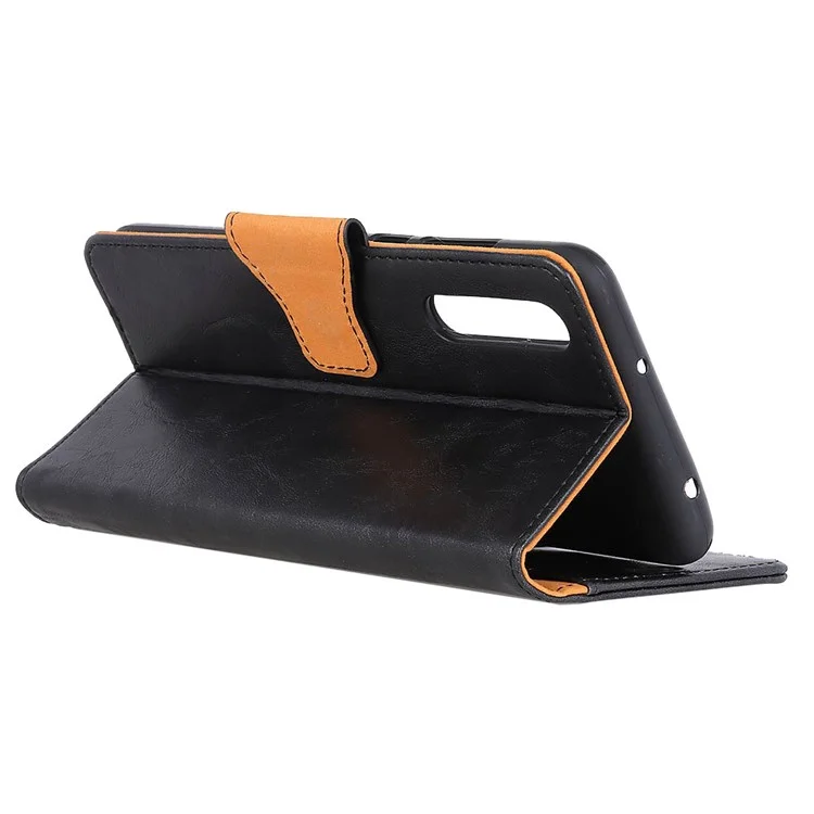 Funda protectora de cuero dividido con textura de caballo loco para Samsung Galaxy A50 / A50s / A30s - Negro