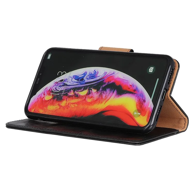 Funda protectora de cuero dividido con textura de caballo loco para Samsung Galaxy A50 / A50s / A30s - Negro