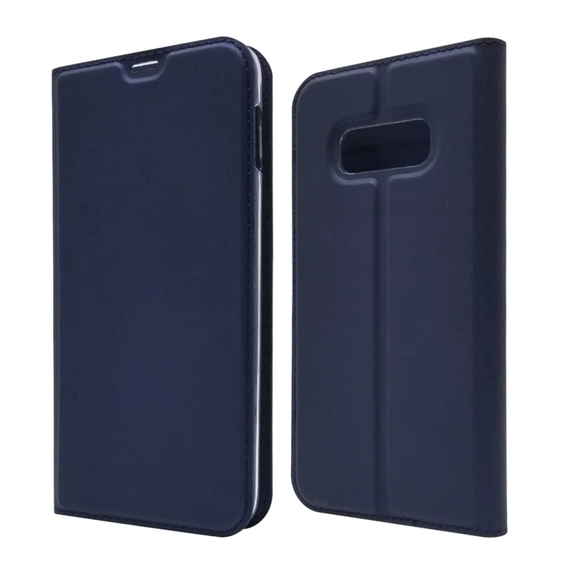 Magnetic Adsorption Leather Card Holder Case for Samsung Galaxy S10e - Dark Blue