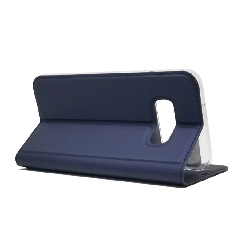 Magnetic Adsorption Leather Card Holder Case for Samsung Galaxy S10e - Dark Blue