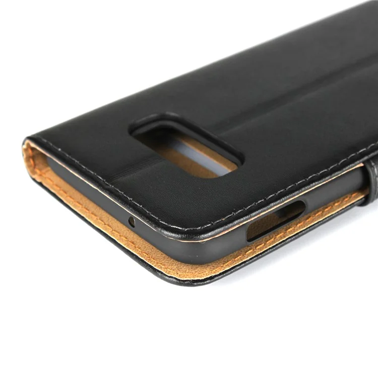 Guscio in Pelle Genuina Con Portafoglio Stand Per Samsung Galaxy S10e