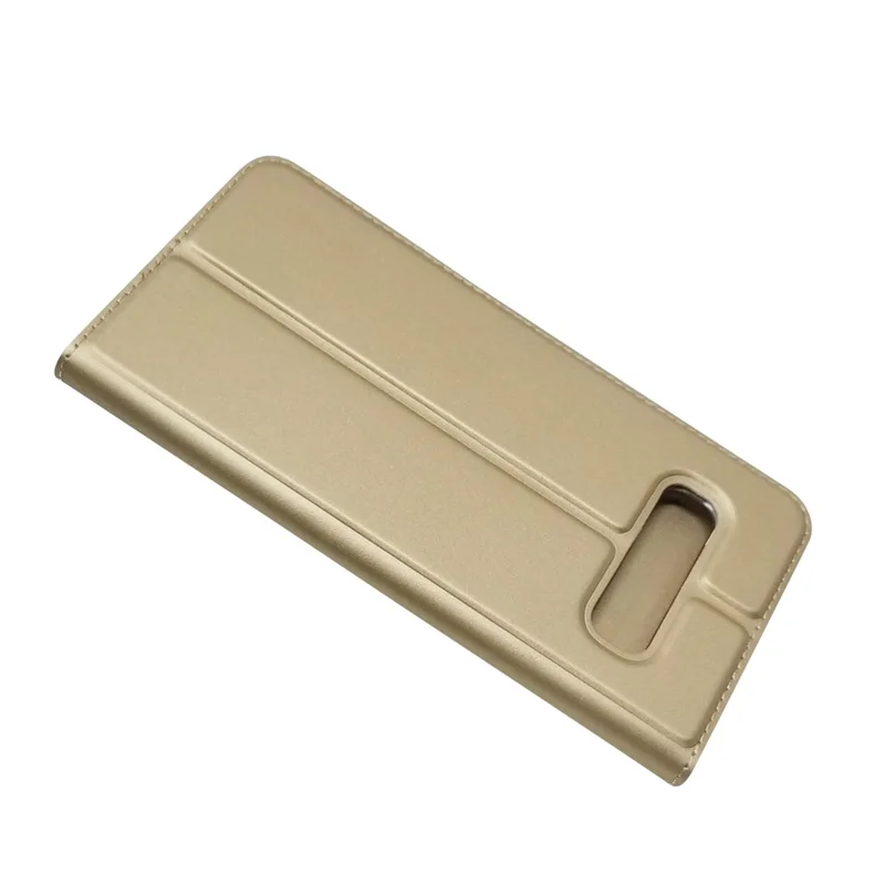 Magnetic Adsorption Leather Card Holder Case for Samsung Galaxy S10 Plus - Gold