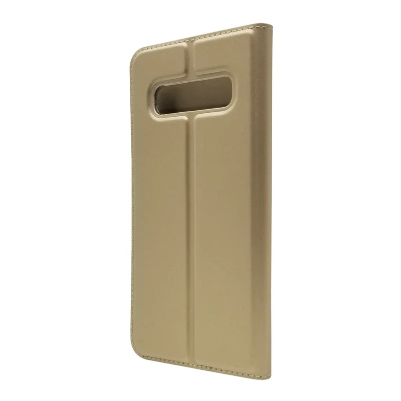 Magnetic Adsorption Leather Card Holder Case for Samsung Galaxy S10 Plus - Gold