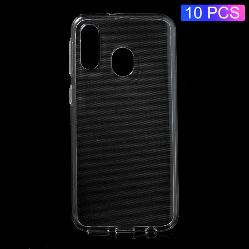 10 pezzi/pacchetto Cover in TPU trasparente con interno antiscivolo per Samsung Galaxy A40 - Trasparente 
