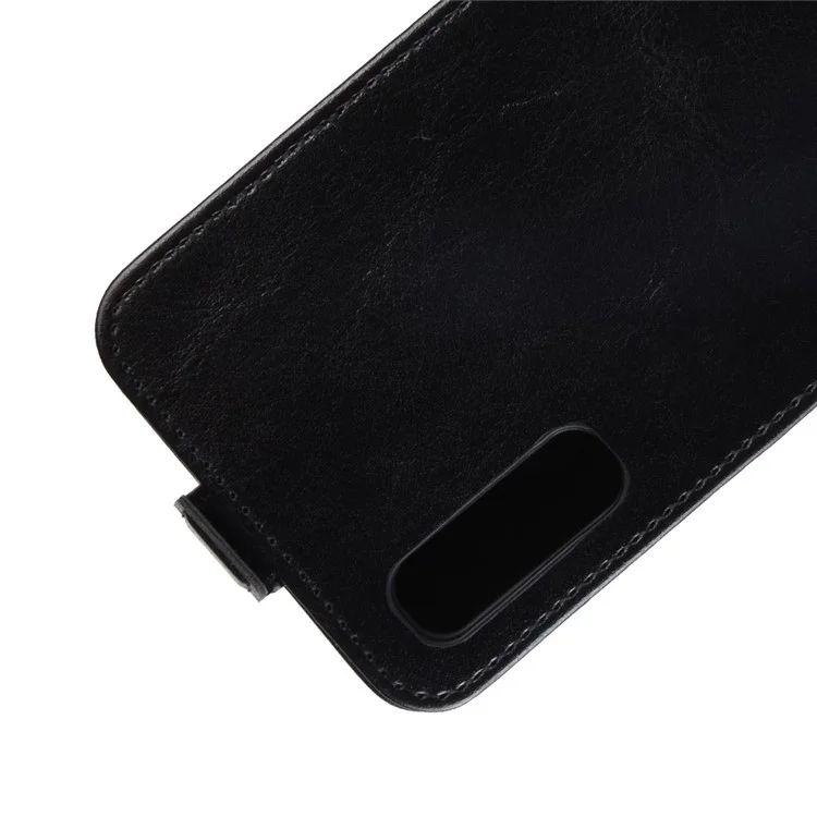 Crazy Horse [vertical Flip] Leather Phone Cover For Samsung Galaxy A50 / Década De 1950 / A30 - Negro