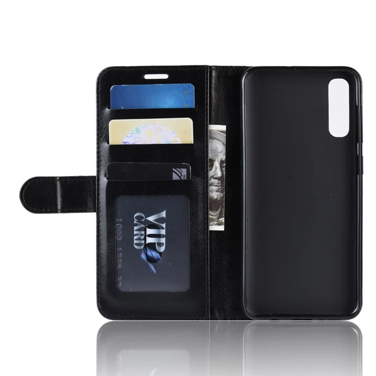 Capa de Couro Magnética com Textura Crazy Horse para Samsung Galaxy A50 / A50s / A30s - Preto