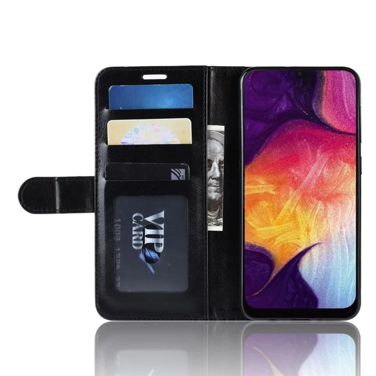 Capa de Couro Magnética com Textura Crazy Horse para Samsung Galaxy A50 / A50s / A30s - Preto