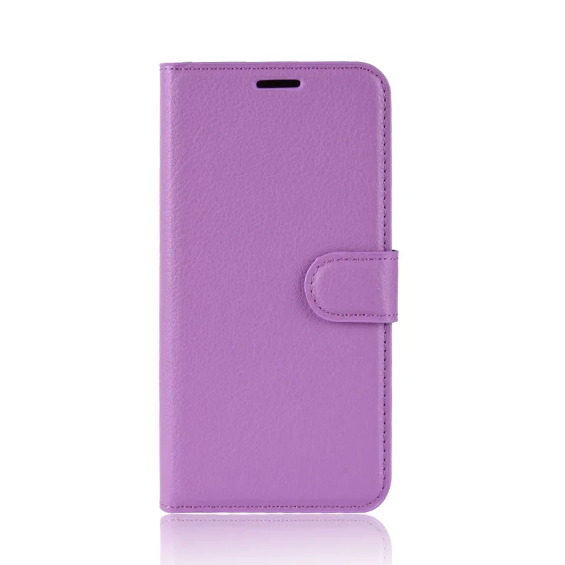 Litchi Skin Wallet Leather Stand Case for Samsung Galaxy A50 / A50s / A30s Cell Phone Case - Purple