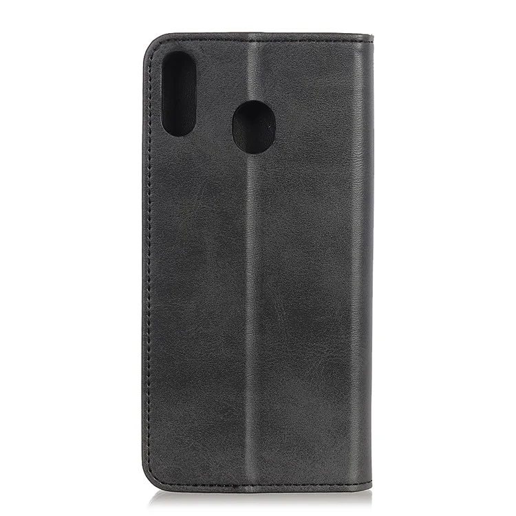 Campa de Telefone Celular de Carteira de Couro Dividida Automaticamente Absorvida Para Samsung Galaxy A40 - Preto