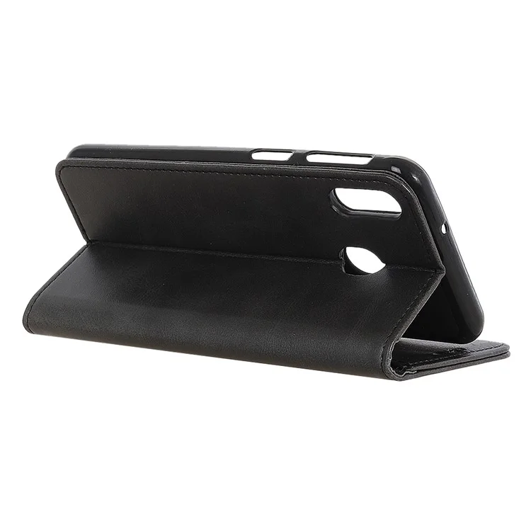 Campa de Telefone Celular de Carteira de Couro Dividida Automaticamente Absorvida Para Samsung Galaxy A40 - Preto