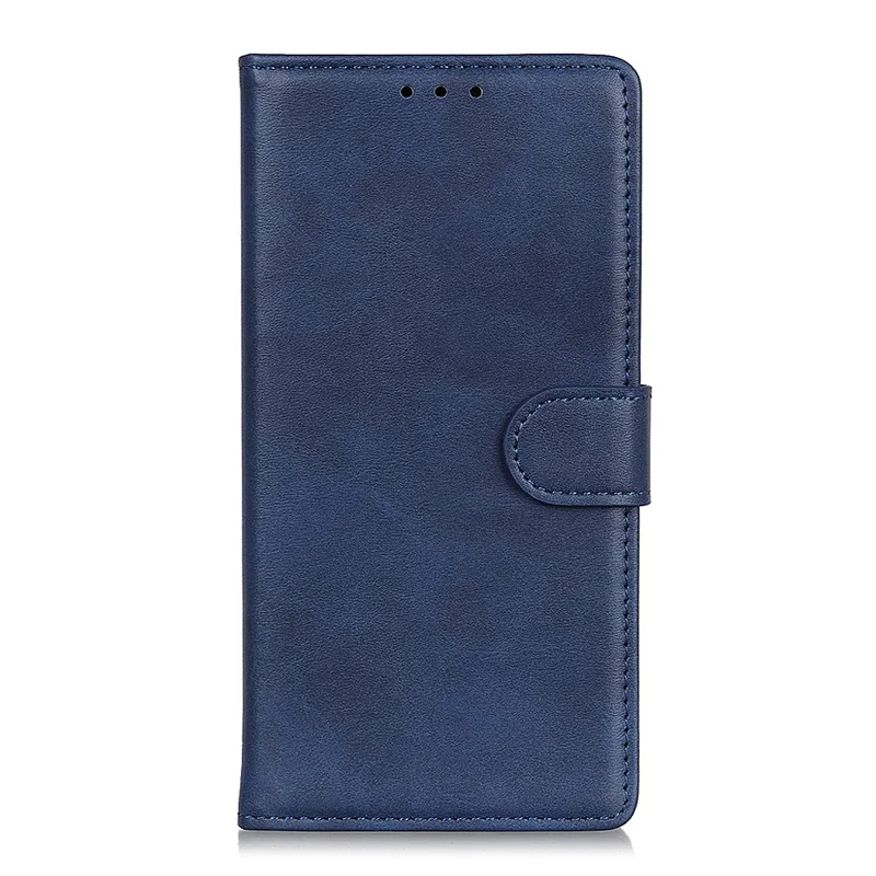 Matte PU Leather Wallet Stand Phone Case for Samsung Galaxy A70 - Blue