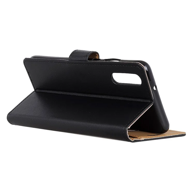 Wallet Stand Flip Magnetic PU Leather Phone Cover for Samsung Galaxy A70 - Black