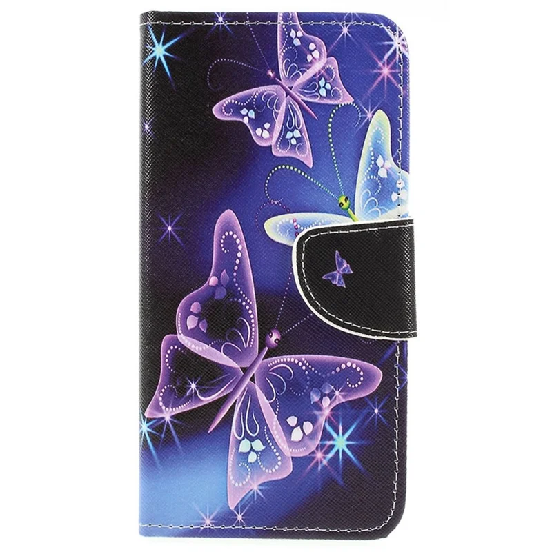 Pattern Printing Cross Texture PU Leather Wallet Flip Casing for Samsung Galaxy A50 / A50s / A30s - Vivid Butterflies