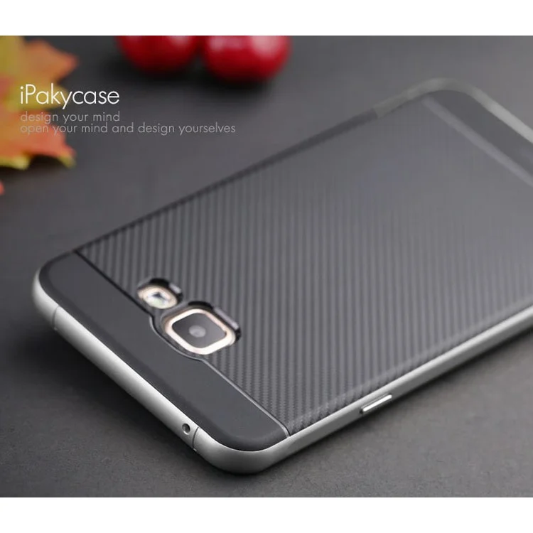 IPAKY Hybrid PC and TPU Case for Samsung Galaxy A7 SM-A710F (2016) - Silver