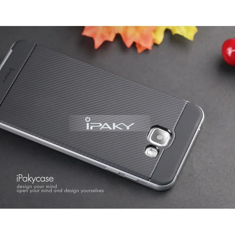 IPAKY Hybrid PC and TPU Case for Samsung Galaxy A7 SM-A710F (2016) - Silver