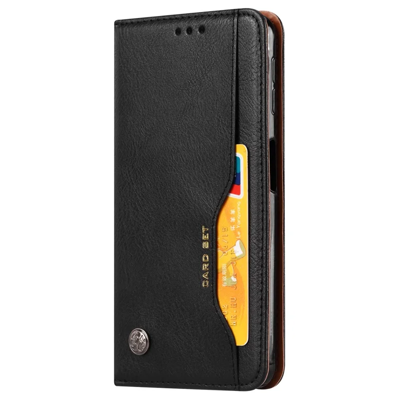 Auto-absorbed Classic PU Leather Cell Phone Case for Samsung Galaxy A70 - Black