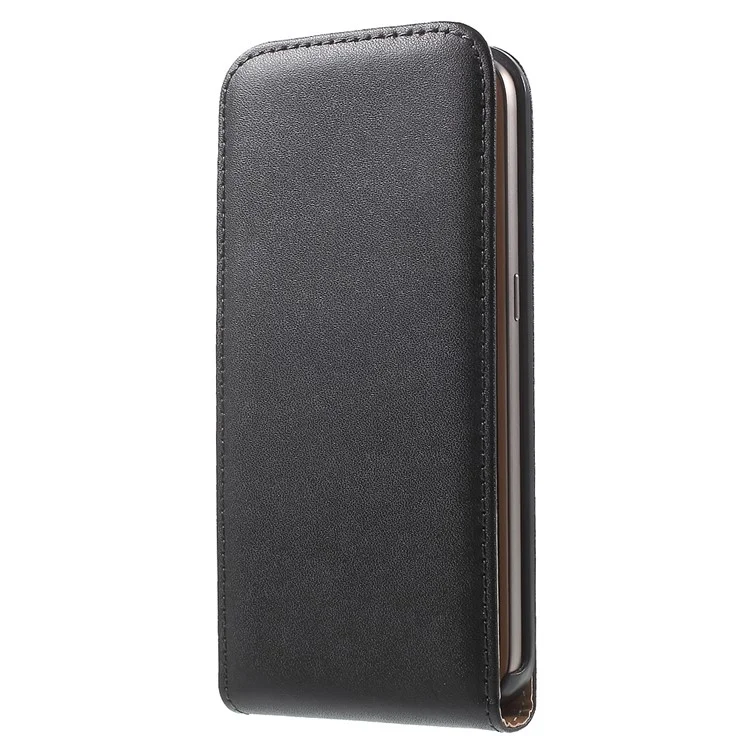 Vertical Flip Genuine Split Leather Cover for Samsung Galaxy S7 G930 - Black